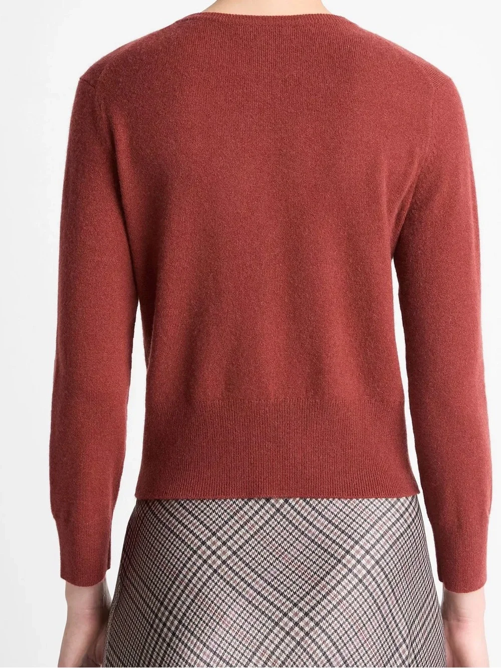 Vince Metal-Button Wool & Cashmere-Blend Cardigan in Siena